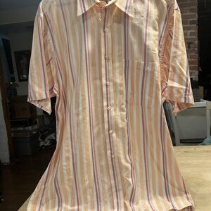 Jos. A. Bank Orange and White Casual Button Down Shirt